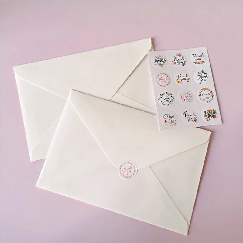 

free shipping 1200pcs/pack Flower Thank You Stickers Wedding Favors Party Handmade Labels Packing Decration chrismas gift