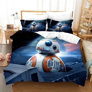 

Set Star Wars Bedding Sets 3D Robot Print Home Bedding Duvet Cover Cotton Pillowcase Home Textile Bedclothes Dropshipping