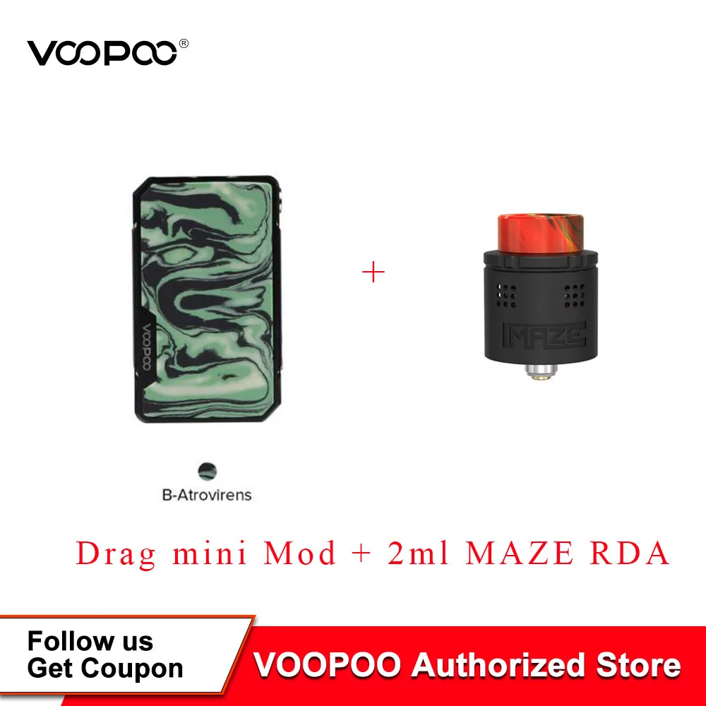 

VOOPOO DRAG Mini Mod 117w TC Box Mod 4400mAh Built-in Battery fit Maze RDA Electronic Cigarette vs Drag 2