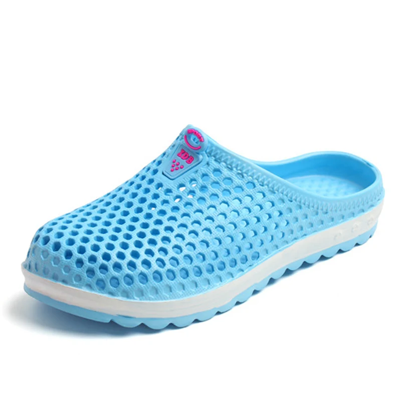 Weweya/удобные мужские сандалии для бассейна; летняя обувь для пляжного отдыха; мужские садовые Сабо без застежки; повседневные водные шлепанцы для душа; унисекс - Цвет: Light Blue-3