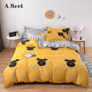 

Animal Bear Pattern Printing Bedding Set Twin Full Queen King Size Bed Sheet Posciel Edredones Y Conjuntos De Ropa De Cama 4 PCS