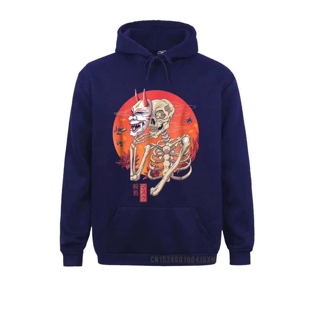 Hannya Yokai Mask T-shirt__3224 Father Day  Hoodies Long Sleeve Fashionable Hoods Brand New Casual Sweatshirts Hannya Yokai Mask T-shirt__3224navy