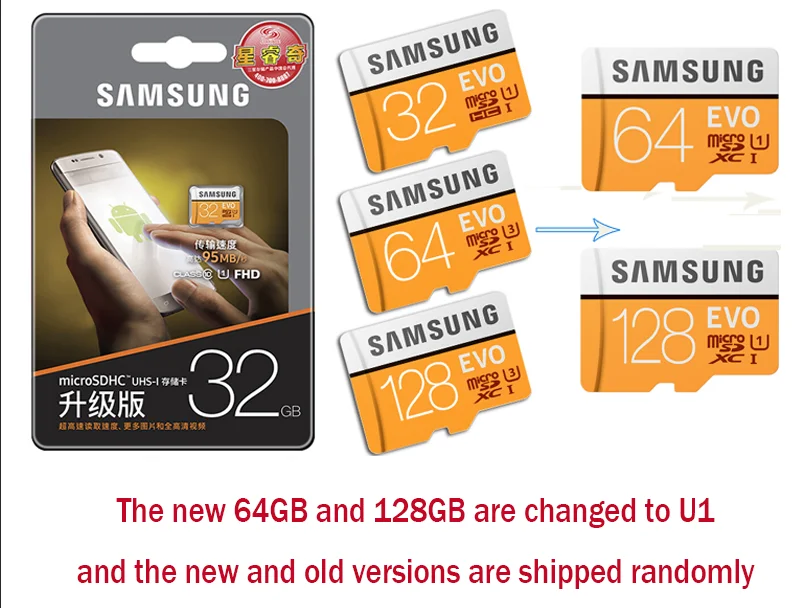 SAMSUNG EVO + Micro SD 64 Гб SDHC 80 МБ/с./с класс 10 карта памяти C10 UHS I TF/SD карты Trans Flash SDXC 128/ГБ 256