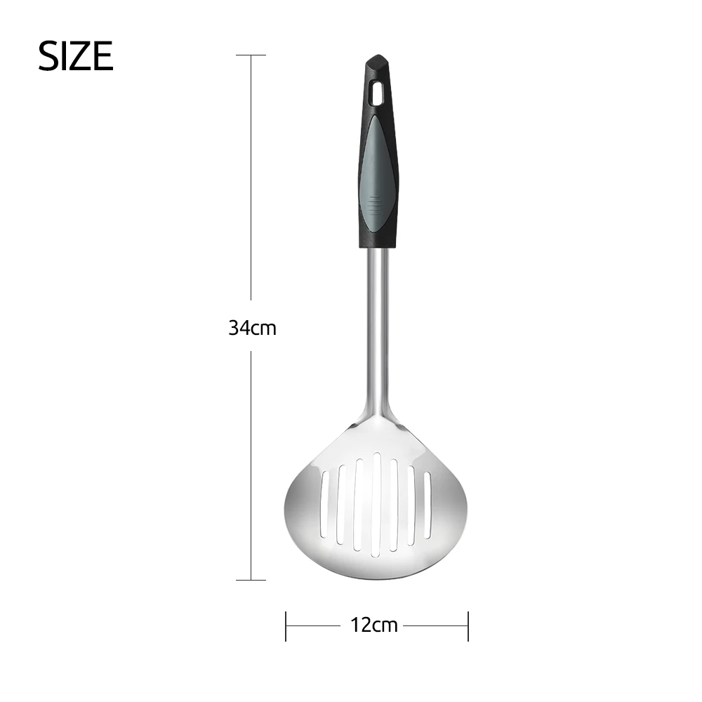 Seacreating Kitchen Skimmer Spoon Stainless Steel Slotted Spoon With Extra Large Bowl Built-In Hang Hole Comfortable