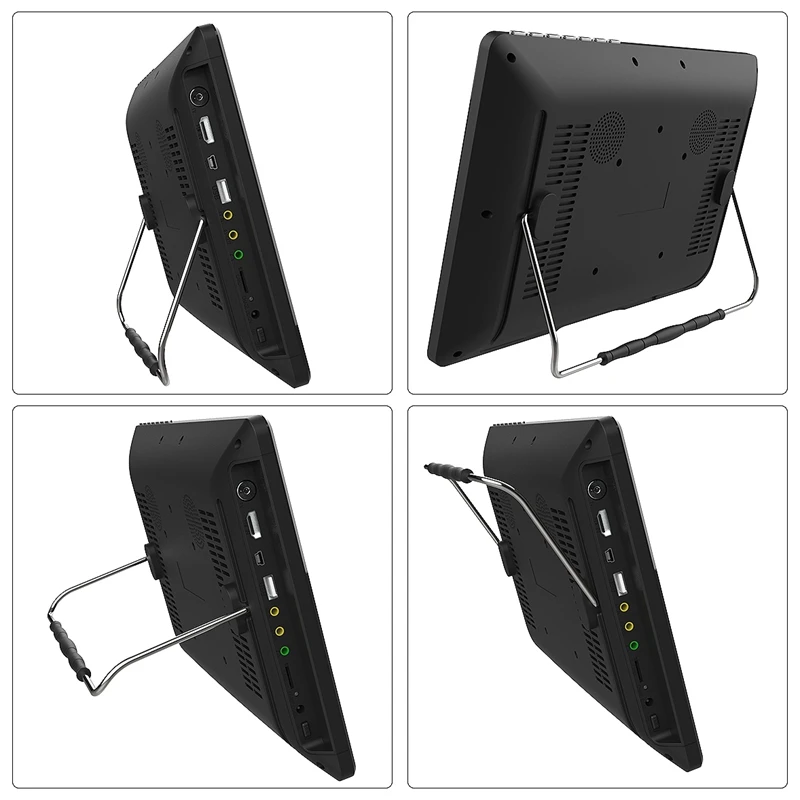 Портативный 12,1 дюймовый TFT светодиодный 1080P Dvbt2 цифровой аналоговый ТВ H.265 HDMI-IN автомобильный телевизор Поддержка USB TF кард-ридер с европейской вилкой