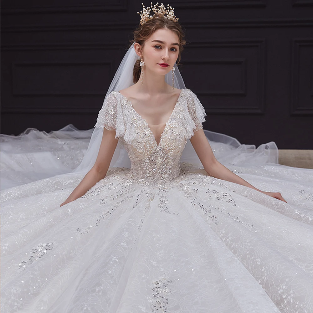 Gorgeous Ball Gown Sweetheart Spaghetti Straps Wedding Dresses with  Appliques,MW323 – Musebridals