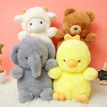 Peluche en forme d'éléphant, ours doux et mignon, canard en peluche de dessin animé, jouet Dino pour enfants, poupée de bébé, oreiller de sommeil, décoration de la maison