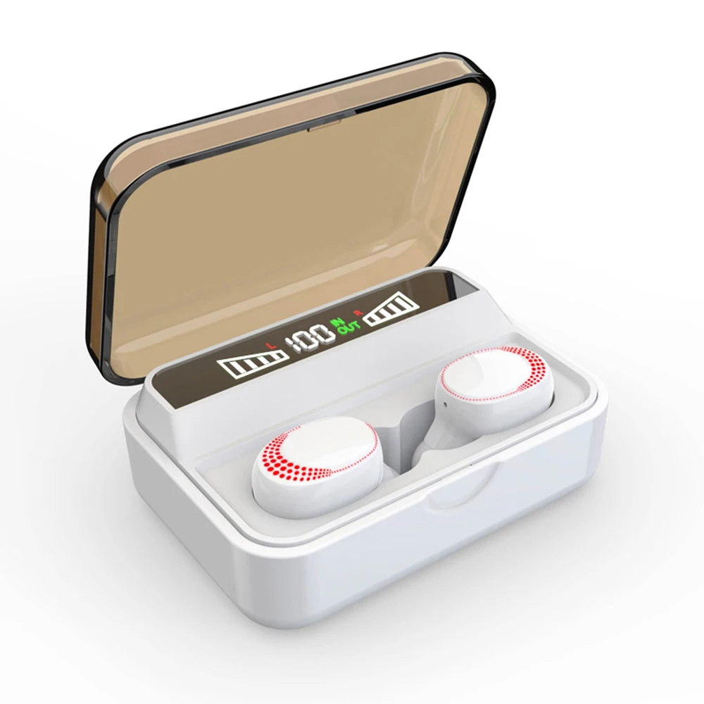 TWS Bluetooth 5 0 Earphones 2200mAh Charging Box Wireless Headphone 9D Stereo Sports Waterproof Earbuds Headsets With Microphone