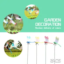 Красивая стрекоза садовый декор 2 шт. 3D искусственное насекомое Садоводство газон украшения Реалистичные пластиковые двора открытый пастбища