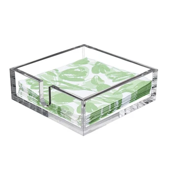 

Acrylic Towel Napkin Holder,Clear Bathroom Paper Hand Towels Storage Tray for Kitchen Or Dining Room,7X7 Inch
