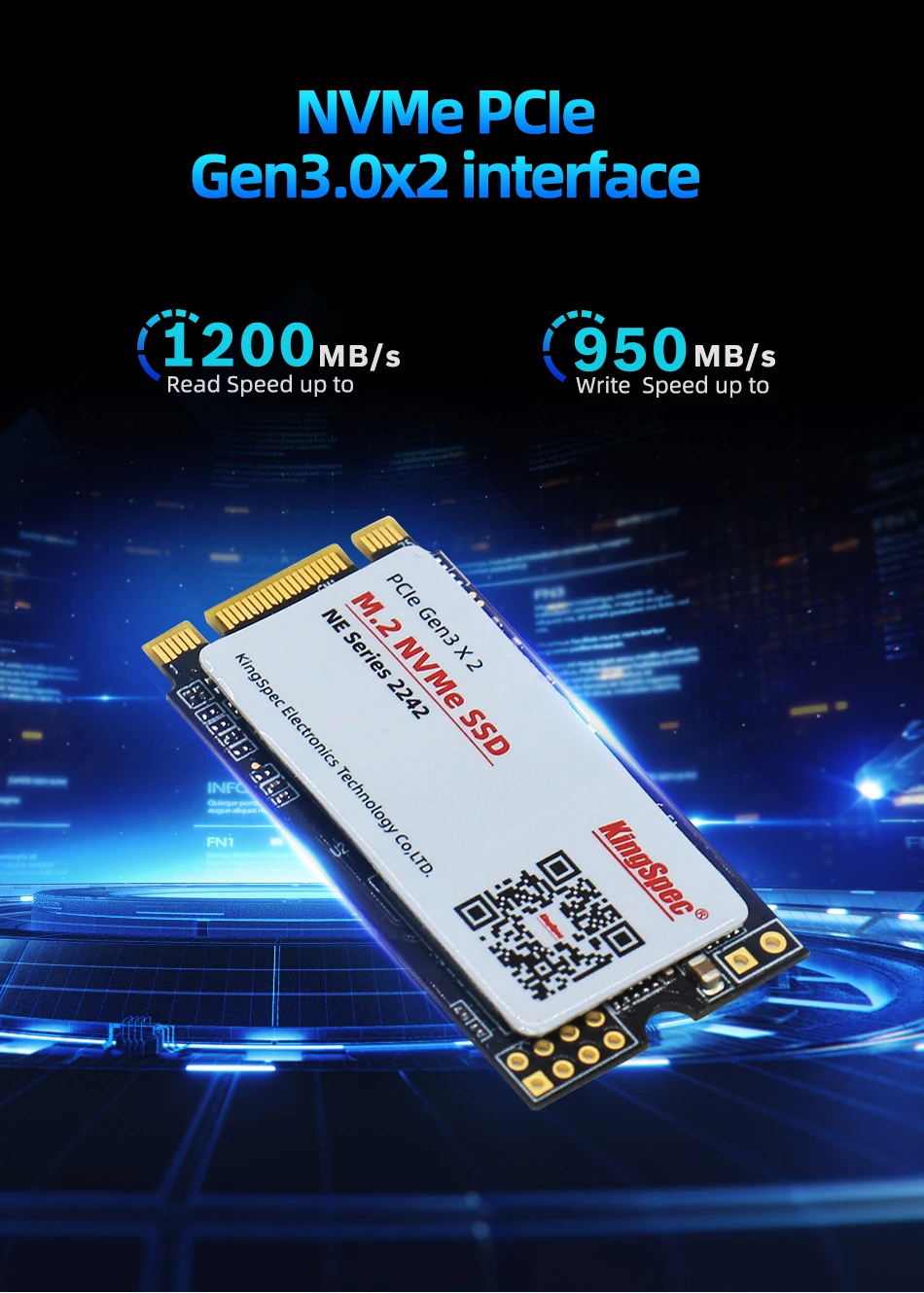 kingspec M.2 SSD PCIe 500gb 512GB 22*42mm hard drive m2 pcie NVMe Internal Hard DriveFor T480/T470P/T580/L570/P52S/X280/T570