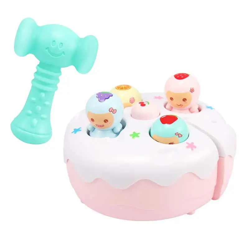 Ручная, ударная барабан Пластик свет и Ударные музыкальные инструменты для детей Игрушка Дети пазл развивающий детский подарок на день рождения - Цвет: Pink
