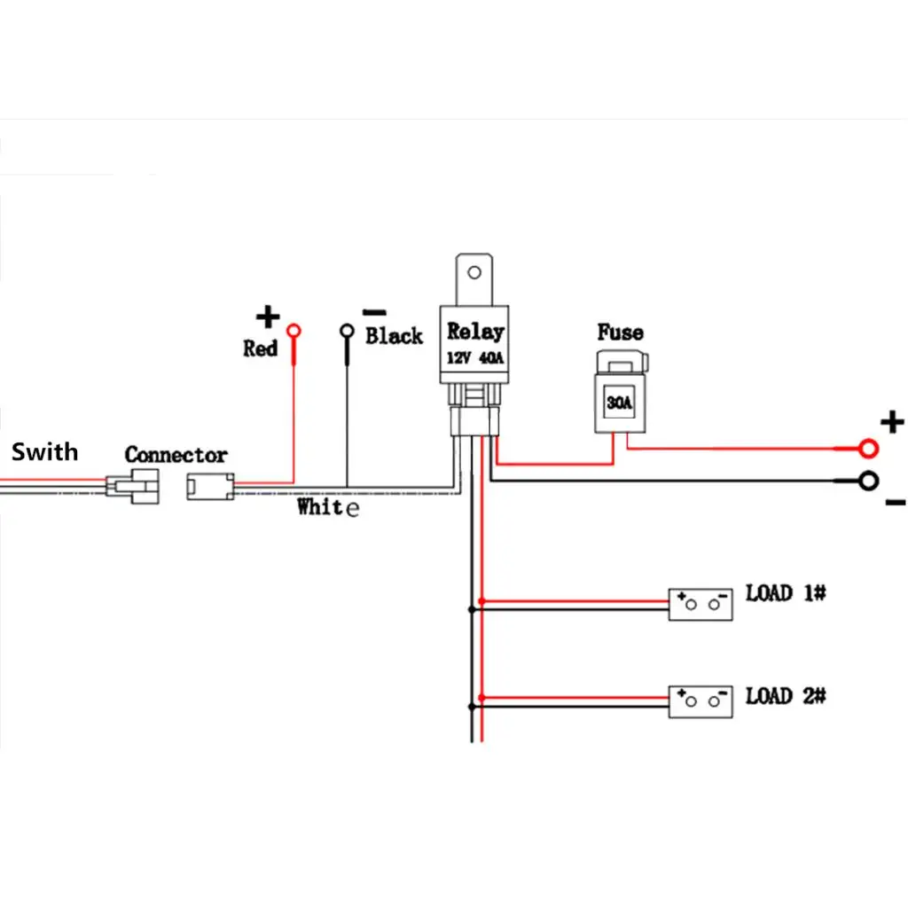 12V 40A контроль релейного переключателя Комплект проводов для Светодиодный светильник дальнего света