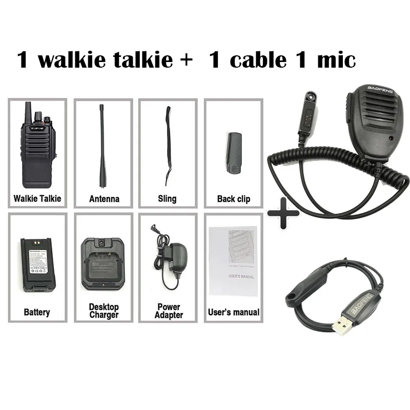 add 1MIC 1cable Baofeng Bf-9700 7 Вт Высокая мощность рация IP67 около 12 часов UHF& VHF 400-520 МГц радио Comunicador Ham dmr радио boafeng - Цвет: add 1MIC 1cable
