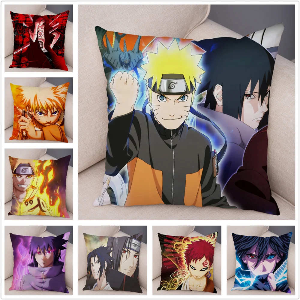 

Super Soft Short Plush NARUTO Pillowcase Cushion Cover for Sofa Home Car 45x45cm Decor Anime Pillow Case Cartoon Pliiows Covers