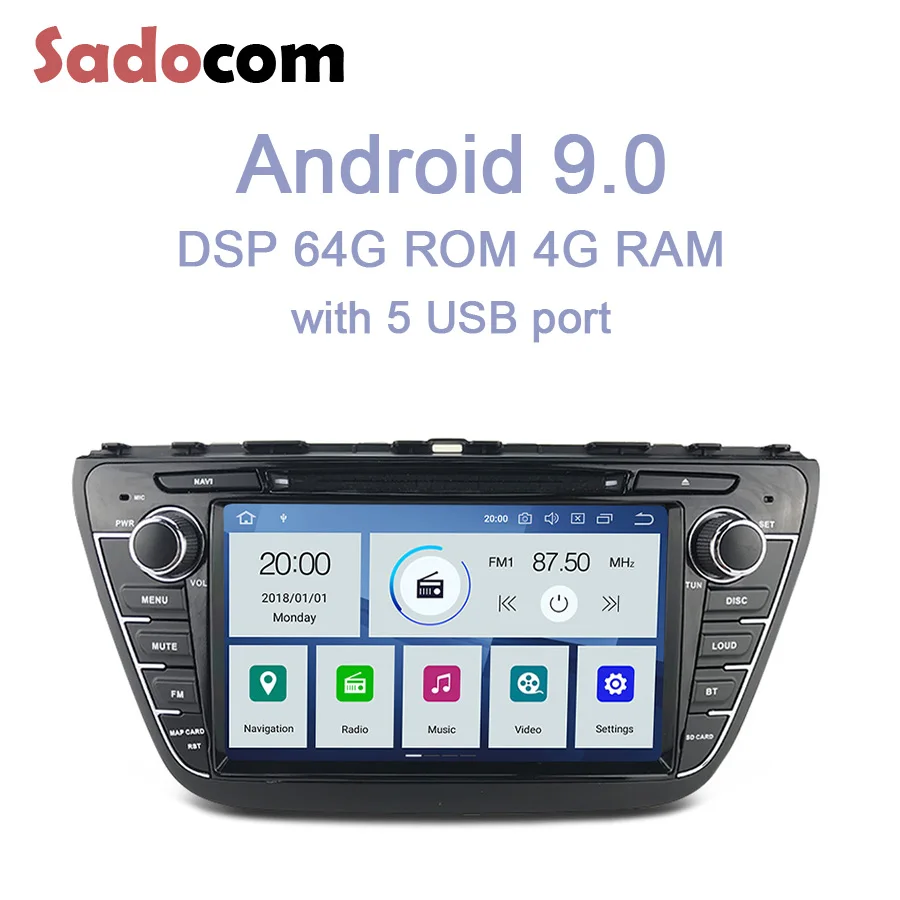 " PX6 2 din Android 9,0 автомобильный dvd-плеер 6 ядер 64 Гб rom 4 Гб ram DSP GDS Авторадио wifi для SUZUKI SX4 S-Cross