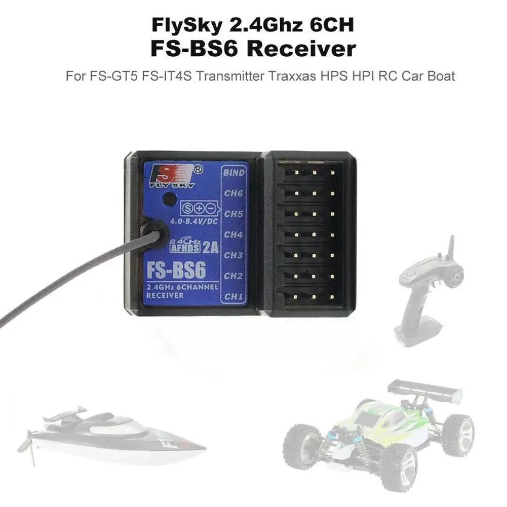 Flysky FS-BS6 6CH Receiver Built-in Gyro Fail-Safe Transmitter For Flysky Parts GT5 FS-GT5 FS Car RC T5F4