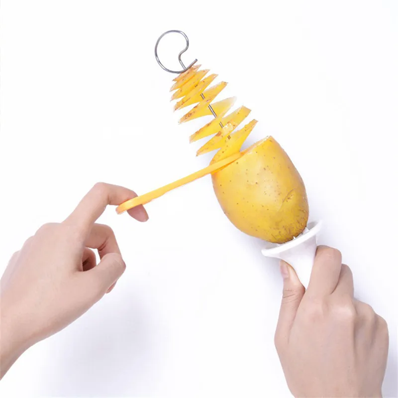 

1 set Potato Spiral Cutter Fruit Rotate Creative Potato Chips Tower Slicer DIY Manual Twisted Potato Cutter Kitchen Gadgets