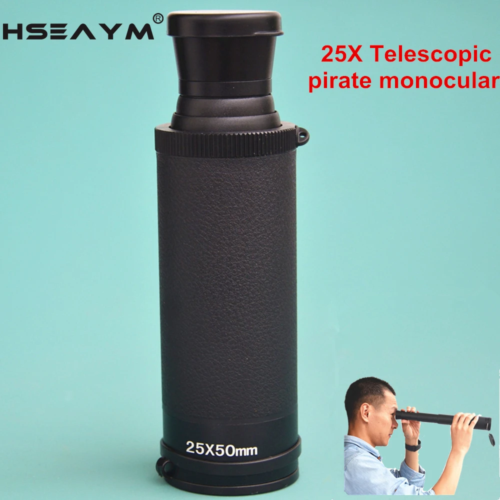 Телескопический Монокуляр HSEAYM 25X50 BAK4 HD широкополосный с зеленой пленкой для