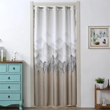 

2020 High Quality Household Door Curtain Landscape Blue Curtain Partition Curtain Home Bedroom Decorative Curtain