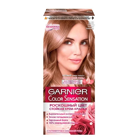 Стойкая питательная крем-краска для волос Garnier &quotColor Sensation&quot оттенок 8.12 розовый