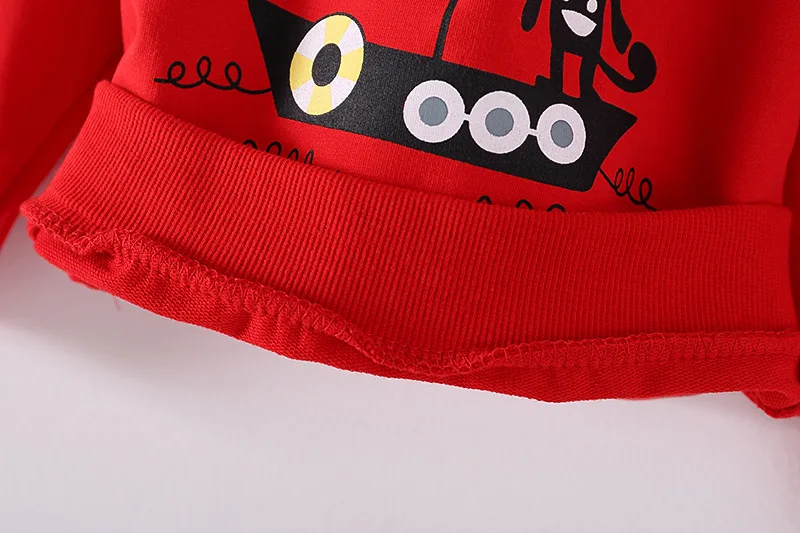 Детские толстовки с капюшоном для маленьких мальчиков и девочек; Красный спортивный костюм с рисунком поезда; унисекс; свитер для новорожденных; размеры От 1 до 3 лет; одежда для малышей