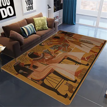 

Egyptian Culture Big Carpets For Living Room Vintage Nordic Mat Style Floor Ethnic Rugs Washable Beside Non-slip Bedroom Mat