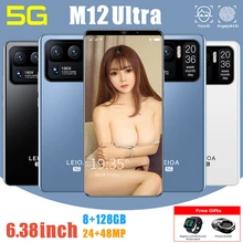 Téléphone portable M12 Uitra, écran de 6.38HD pouces, Smartphone, mémoire de 16GB + 512GB, batterie de 5000mAh, caméra de 1440x3200, 5G, Android 10.0 