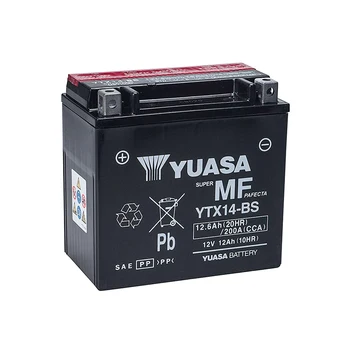 

YUASA HE01141 motorcycle battery YUASA YTX14-BS with acid 12V battery 200A
