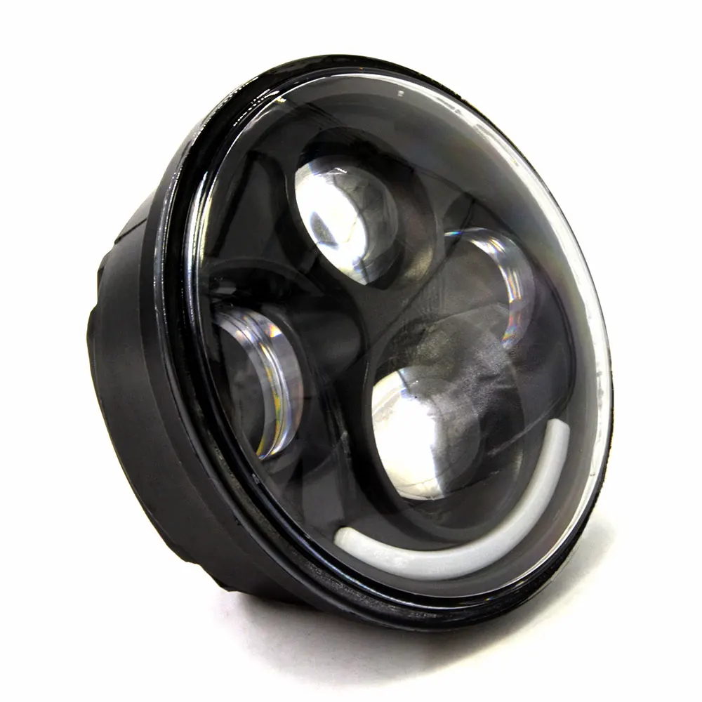 5,7" светодиодный налобный фонарь для мотоцикла с Halo Angel Eye DRL светодиодный налобный фонарь для Harley Sportster Iron 883 1200 Dyna Street Bob Softail