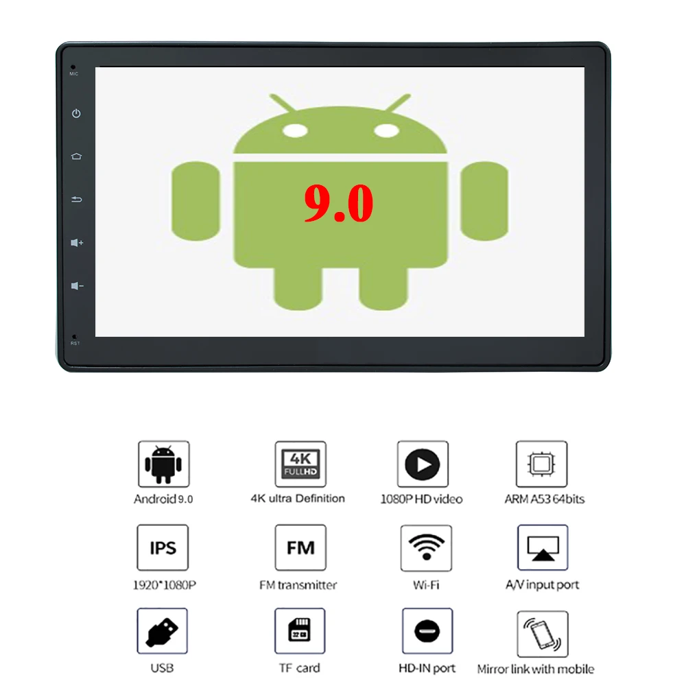 YAZH Android 9,0 Pie 10,1 ''ips экран Автомобильный мультимедийный gps для Dacia/Renault Duster с 1024*600 HD/SWC/OBD/Carplay/Mirror Link