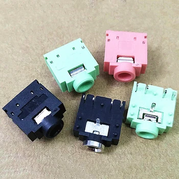 

10PCS PJ-307 PJ307 5Pin 3.5mm Stereo Jack Socket Audio Jack Connector PCB Red Black Green optional