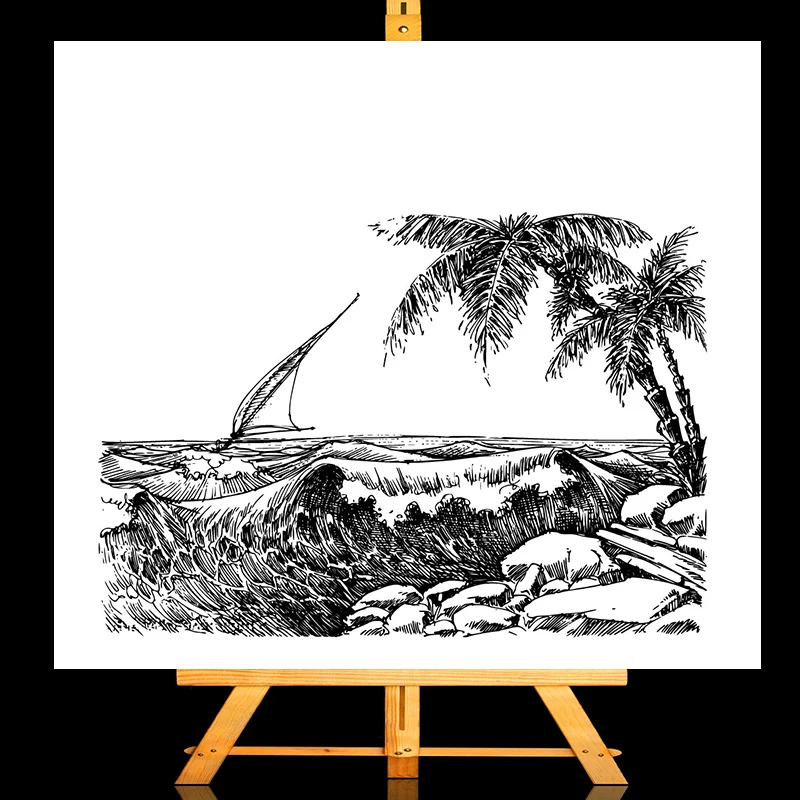 

ZhuoAng turbulent of The sea Clear Stamps/Card Making Holiday decorations For scrapbooking Transparent stamps