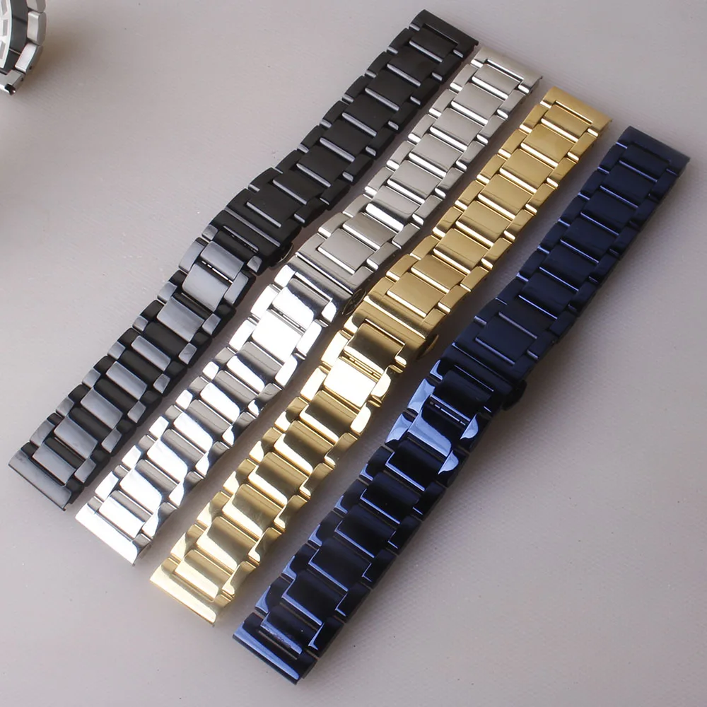 

Ремешок для часов samsung Omega iwc мужской, однотонный браслет из нержавеющей стали, 18 мм 19 мм 20 мм 21 мм 22 мм 23 мм 24 мм, темно-синий серебристый