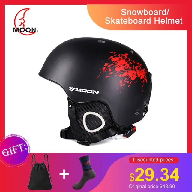 US $28.36 MOON Skiing Helmet PC+EPS CE Ultralight Men Women Ski Helmet Integrally-Molded Outdoor Sports Snowb