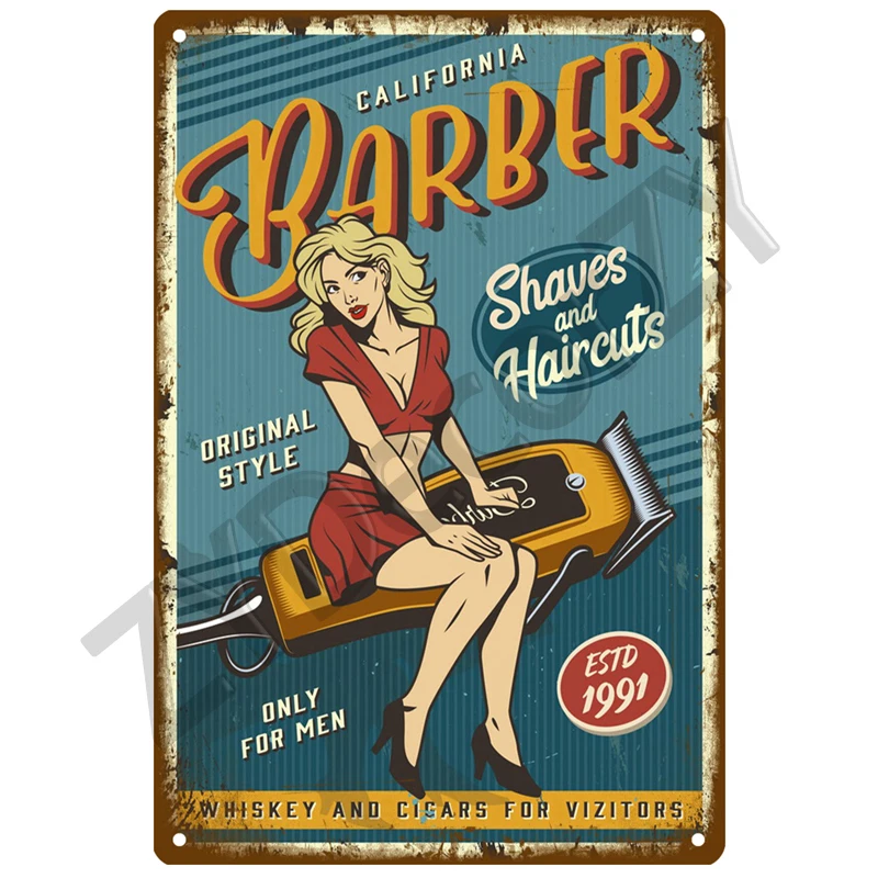 Barber Shop Zinn Zeichen Poster Vintage Wand Poster Metall Zeichen Dekorative Wand Platte Küche Plaque Metall Vintage Decor Zubehör – Detail 20