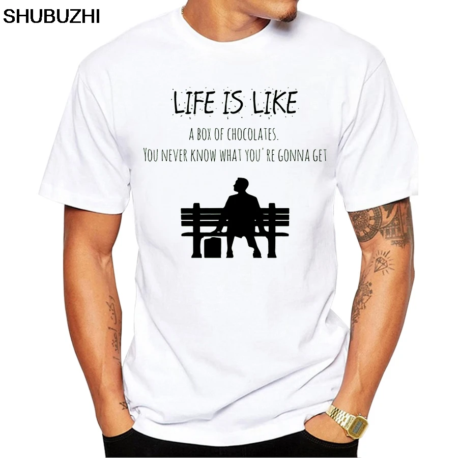 

Forrest Gump Printed T Shirts Men Short Sleeved O-neck Cool Movie T-Shirt Fashion Tops Spring and Summer Tees