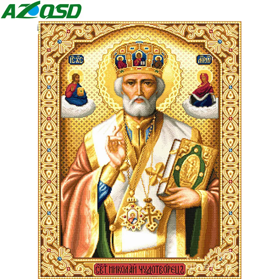 AZQSD полная дрель Алмазная картина религиозная Стразы Вышивка Полный дисплей