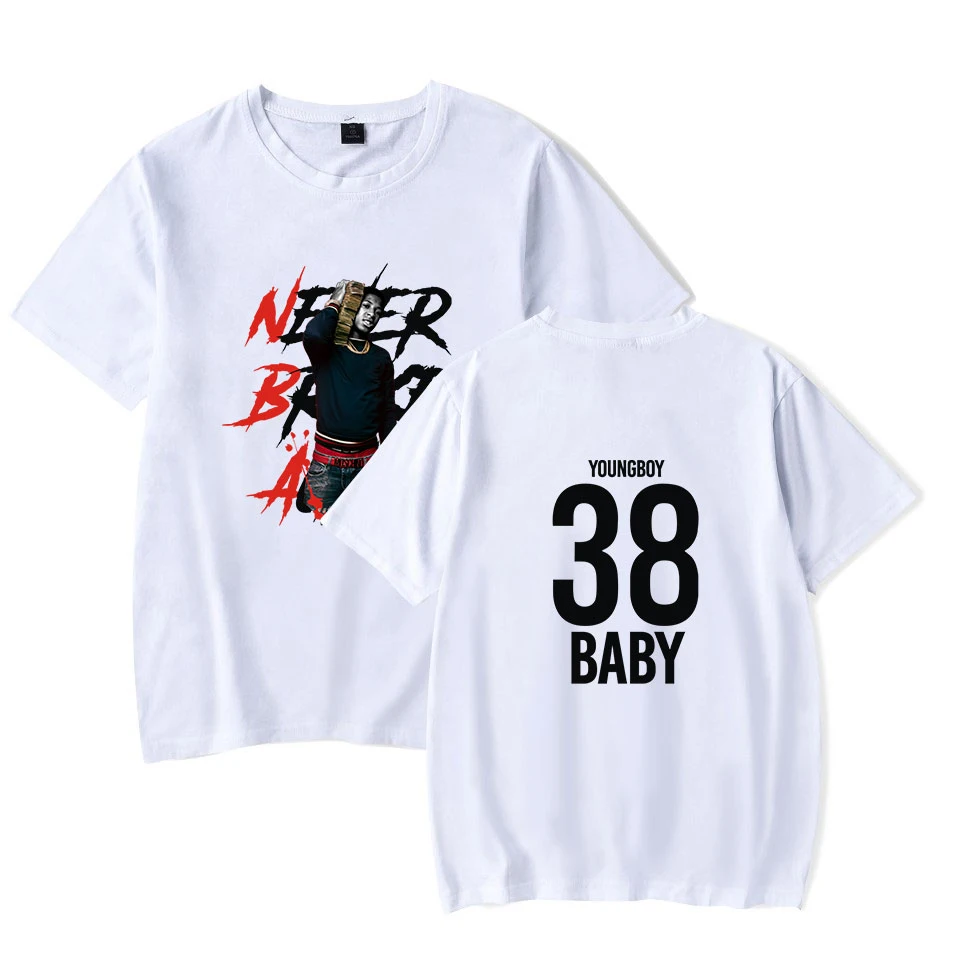 YoungBoy Never Broke Again high Street white t shirt Summer Classic Short Sleeve t shirt men/women Casual Design Tops