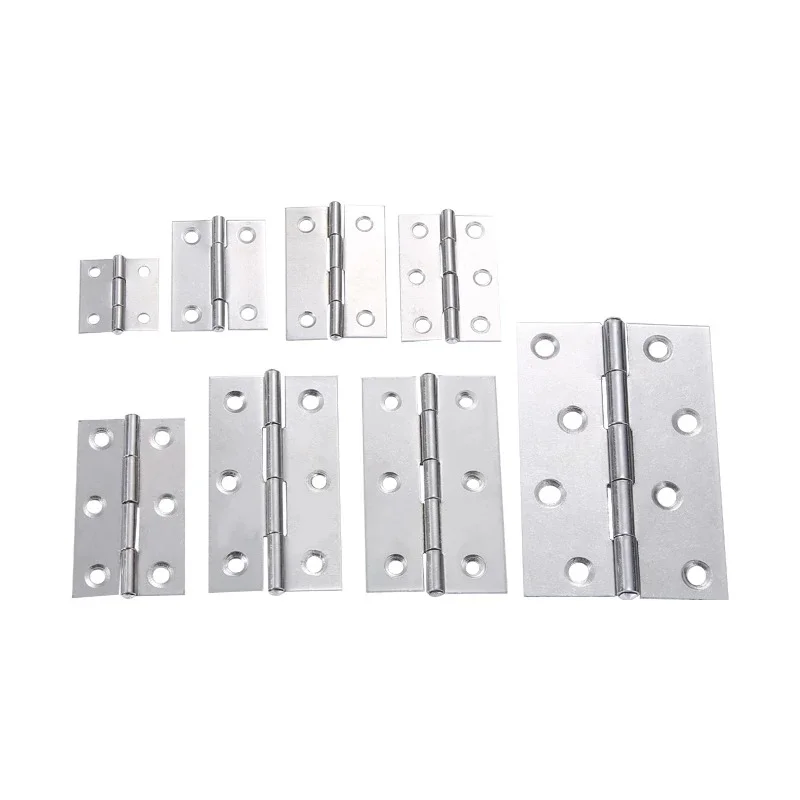 10 Pcs 1/1.5/2/2.5/3 Inch Stainless Steel Door Hinge Furniture Home Accessories Window Cabinet Jewelry Box