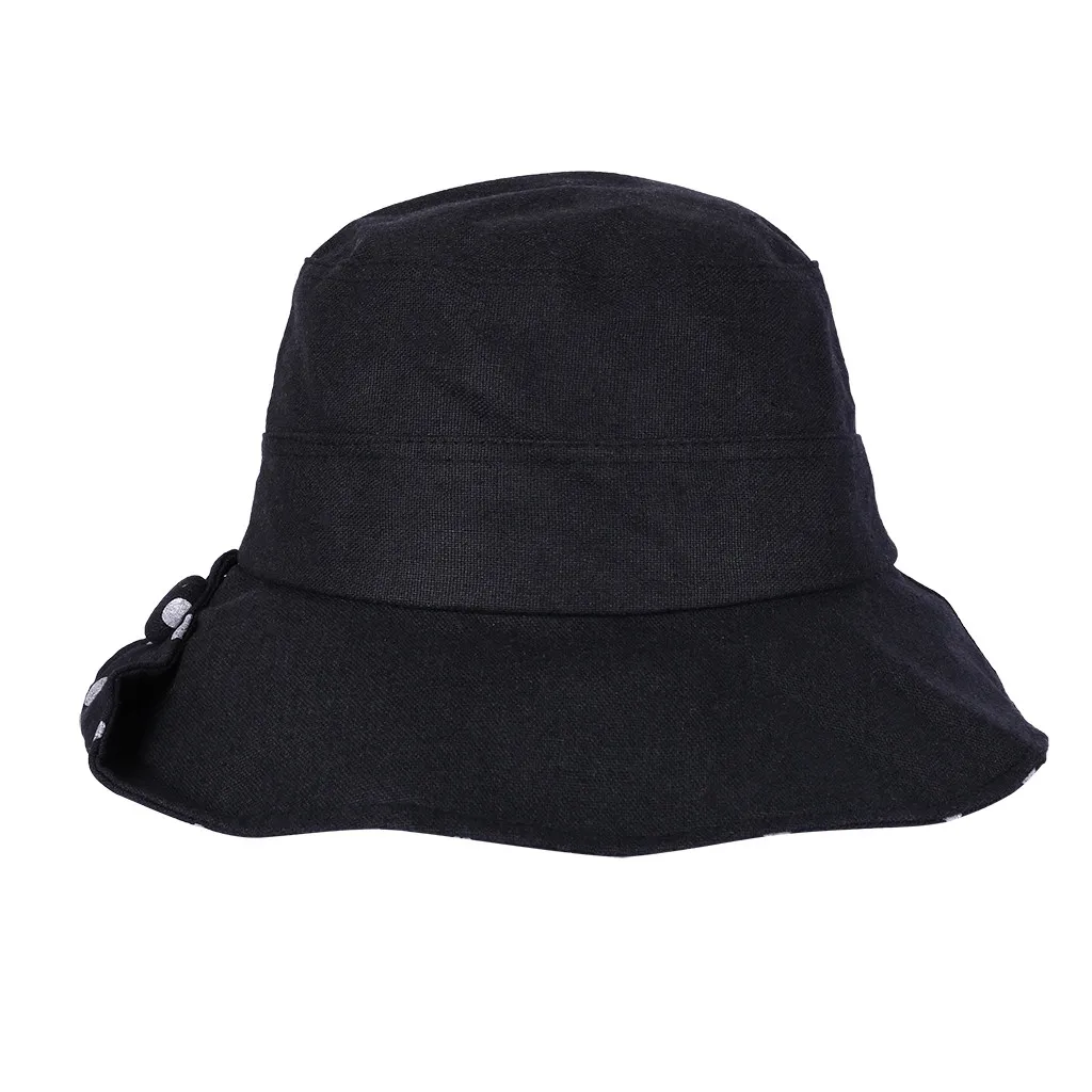 Black Cap Женская Весенняя и летняя Рыбацкая шляпа, складная широкополая шляпа с широкими полями, соломенная шляпа от солнца, Рыбацкая шляпа bob chapeau, Прямая поставка - Цвет: Black Cap