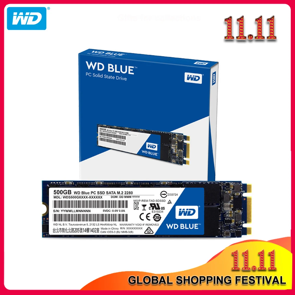 Жесткий диск Western Digital WD Blue SSD 250 ГБ 500 1 ТБ 2 ТБ Внутренний твердотельный жесткий диск SSD M.2 2280 560 МБ/с. для ноутбука/ПК