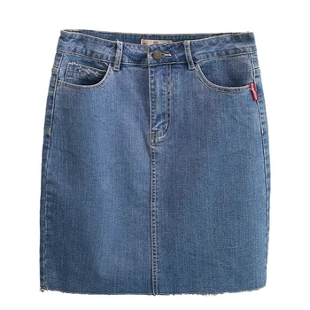

Women Summer Mini Skirt Lady Bottoms Female Blue Denim Skirts Stretch Slim Fashion Plus Size Saias 1989