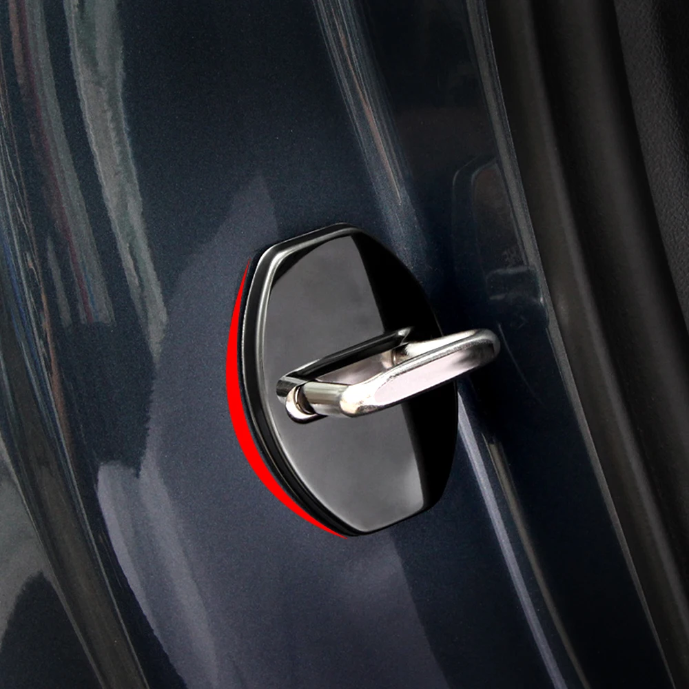 

4PCS Car Door Lock Cover Protect Buckle Cover Trim For Porsche Cayenne Macan Carman Paramera 9YA 718 Door Latch Stop Metal Case
