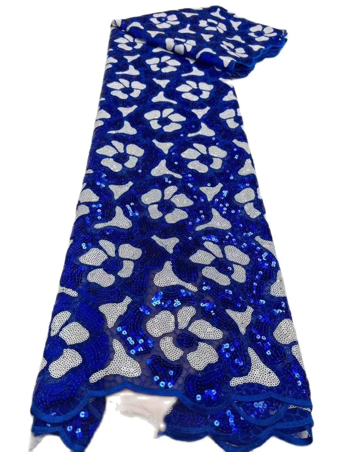 African Organza Lace Fabric 2020 High Quality French Mesh Lace Fabric With Sequins Nigerian Lace Fabric For Wedding Dress