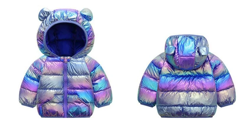CROAL CHERIE Metallic Style Kids Jacket For Girls Boys Cotton Children Outerwear Coat Cute Bear Ear Baby Girls Boys Snowsuit  (12)
