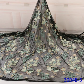 

2019 African Lace Embroidered High Quality switzerland lace French Lace Sequins Net Fabric French Bridal Lace For Dress Y3004B－5