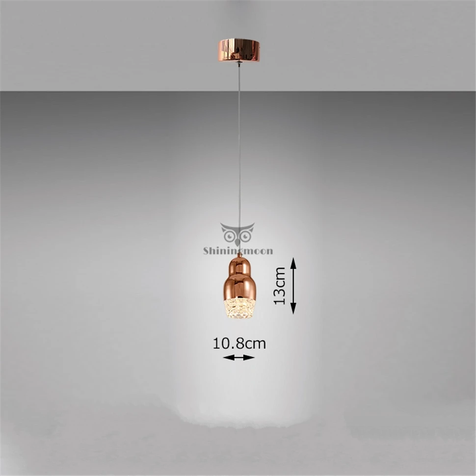 Plated Copper/gold/chrome Single Glass Pendant Lights Modern Dining Room Lights Small Cheap Suspension Light Lustre Luminaire