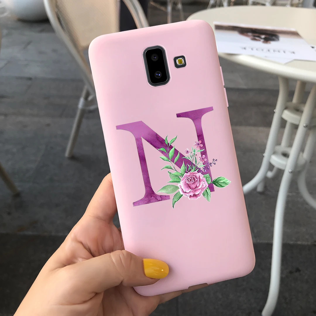 Alphabet Monogram Soft Silicone Phone Case Cover