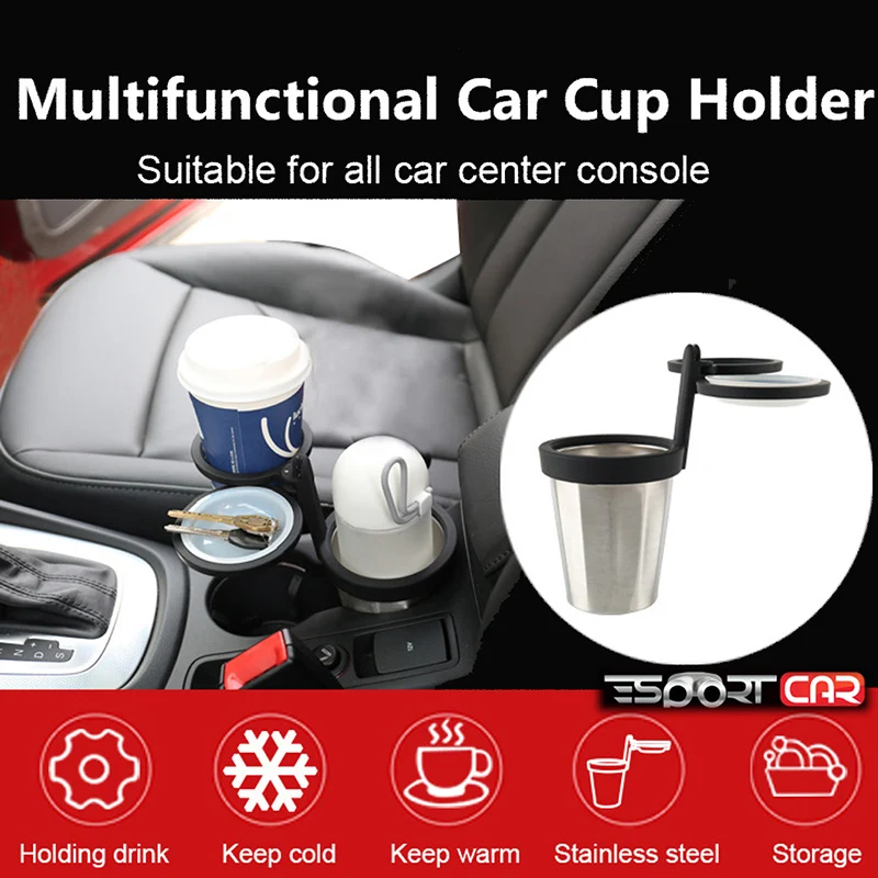 

Multifunctional Car Drinking Bottle Holder Rotatable Water Cup Holder Sunglasses Phone Organizer Car Interior Accessories